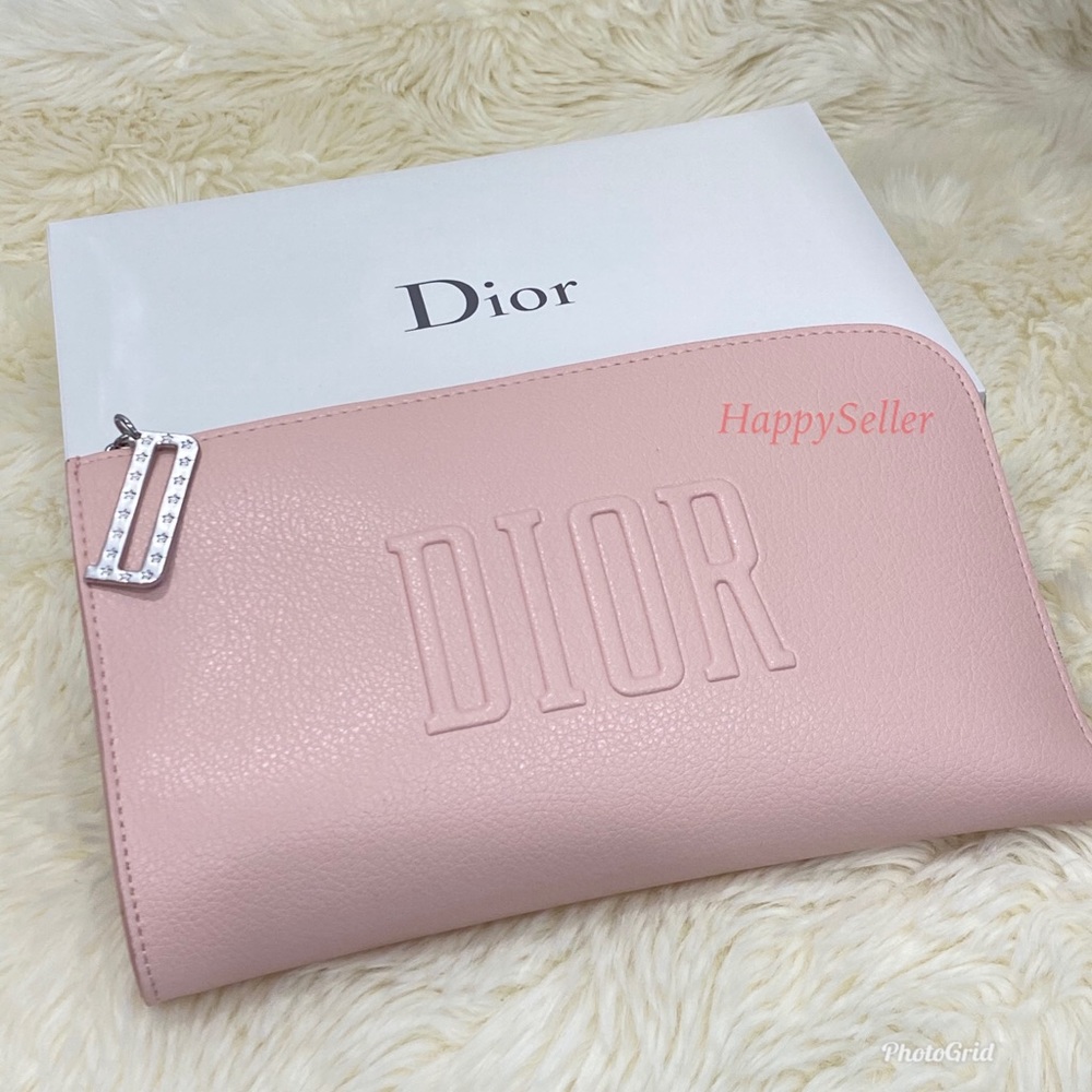 Dior Pouch Cosmetic Organizer Makeup Clutch Case Shaving Kit Dopp Bag Pink NEW - Picture 2 of 8